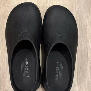 Adidas Black Slip-On Clogs